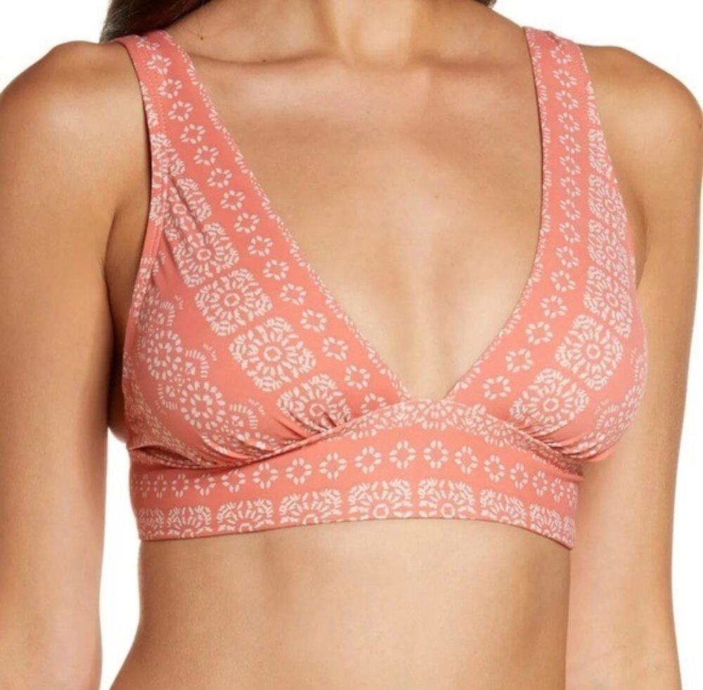 Robin Piccone Isla Terracotta V Neck Bikini Swim Top S